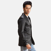 Alyson Black Leather Blazer - image 2