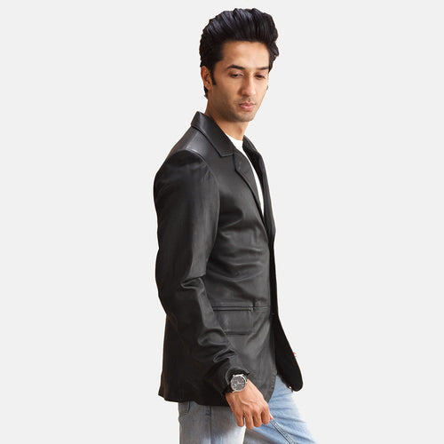 Alyson Black Leather Blazer - image 2