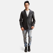 Alyson Black Leather Blazer - image 3