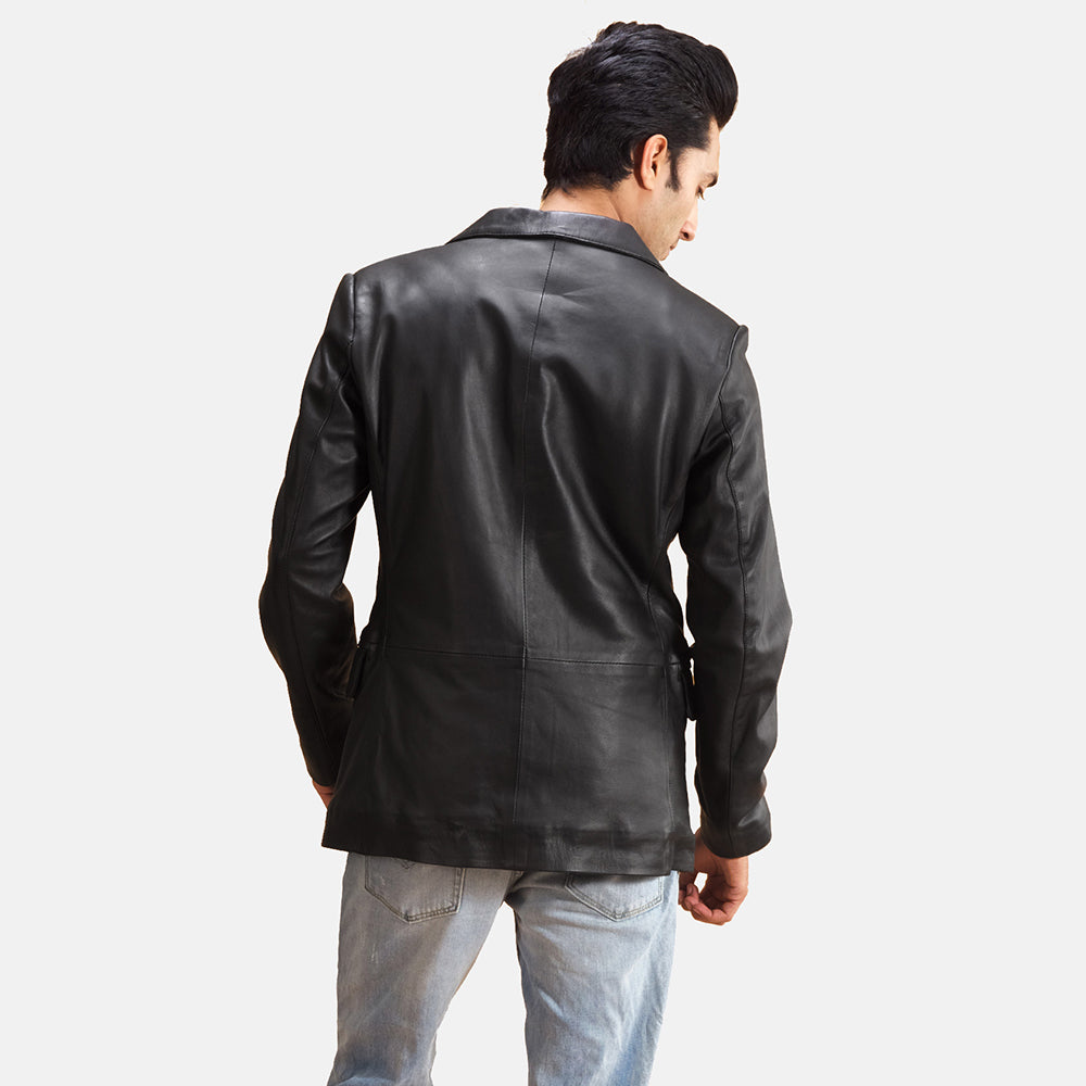 Alyson Black Leather Blazer - image 4