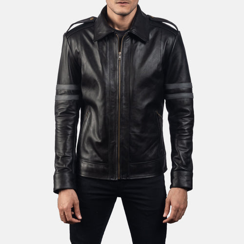 Armstrong Black Leather Biker Jacket - image 1