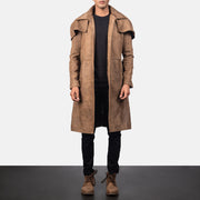 Army Brown Leather Duster - image 1