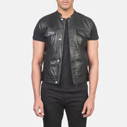 Atlas Moto Black Leather Vest - image 1