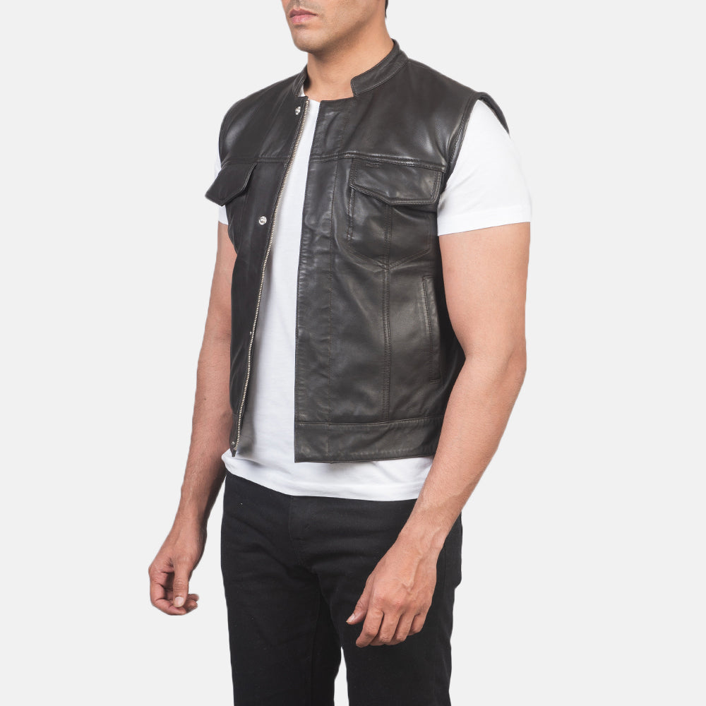Atlas Moto Brown Leather Vest - image 2