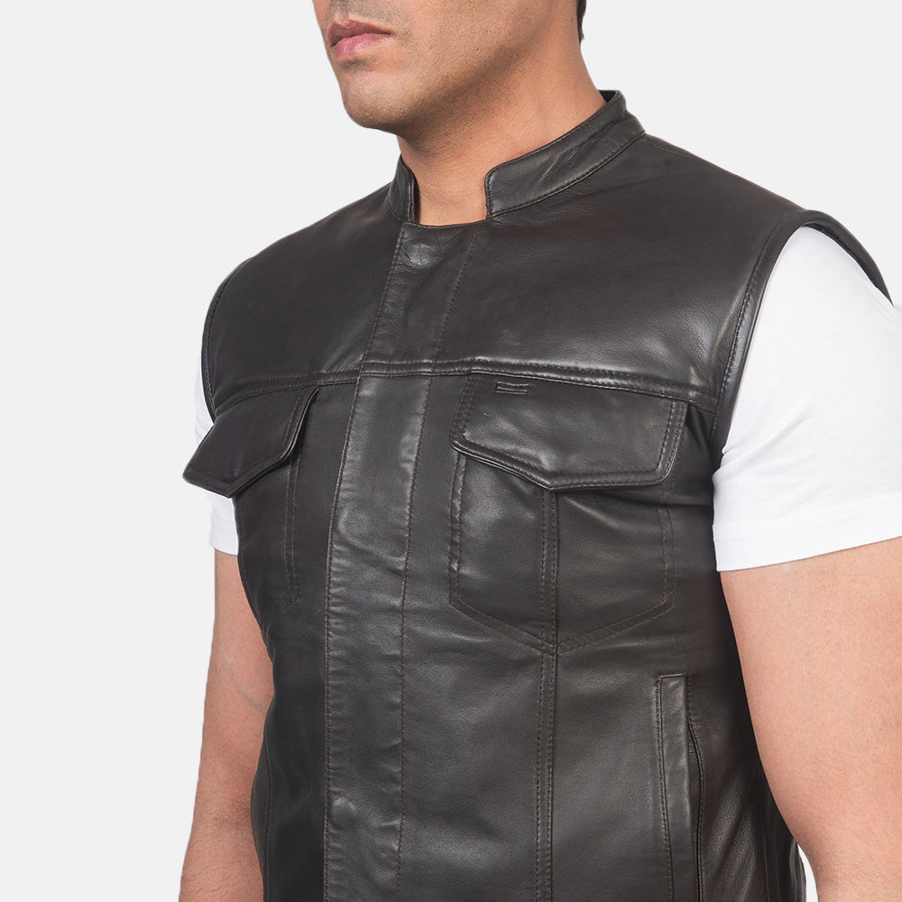 Atlas Moto Brown Leather Vest - image 6