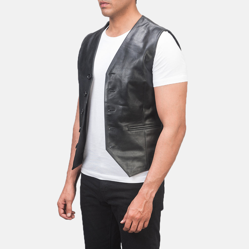 Auden Black Leather Vest - image 2
