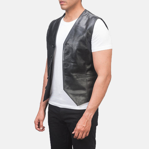Auden Black Leather Vest - image 2
