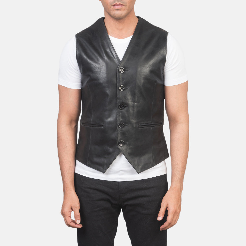 Auden Black Leather Vest - image 4