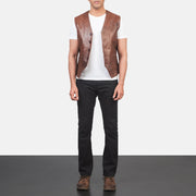 Auden Brown Leather Vest - image 3
