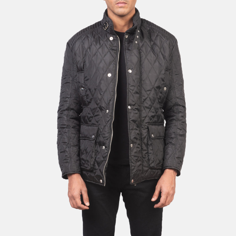 Barry Quilted Black Windbreaker Jacket - image 1