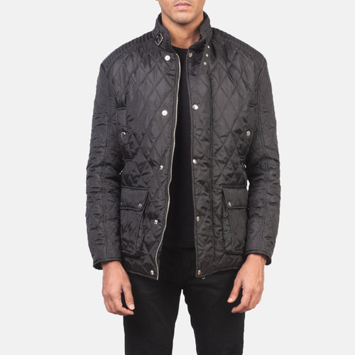 Barry Quilted Black Windbreaker Jacket - image 1