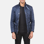 Barry Quilted Blue Windbreaker Jacket - image 1