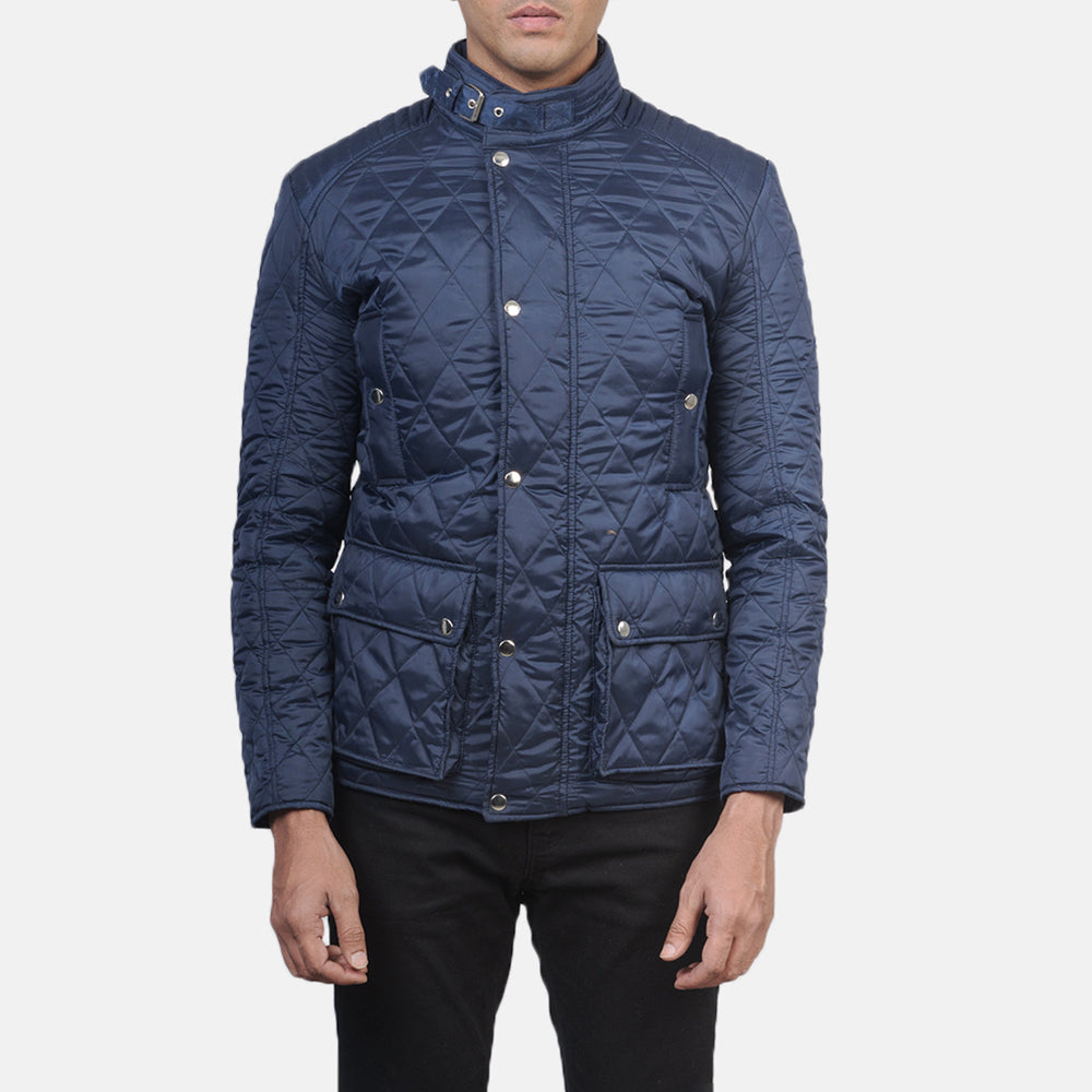Barry Quilted Blue Windbreaker Jacket - image 3