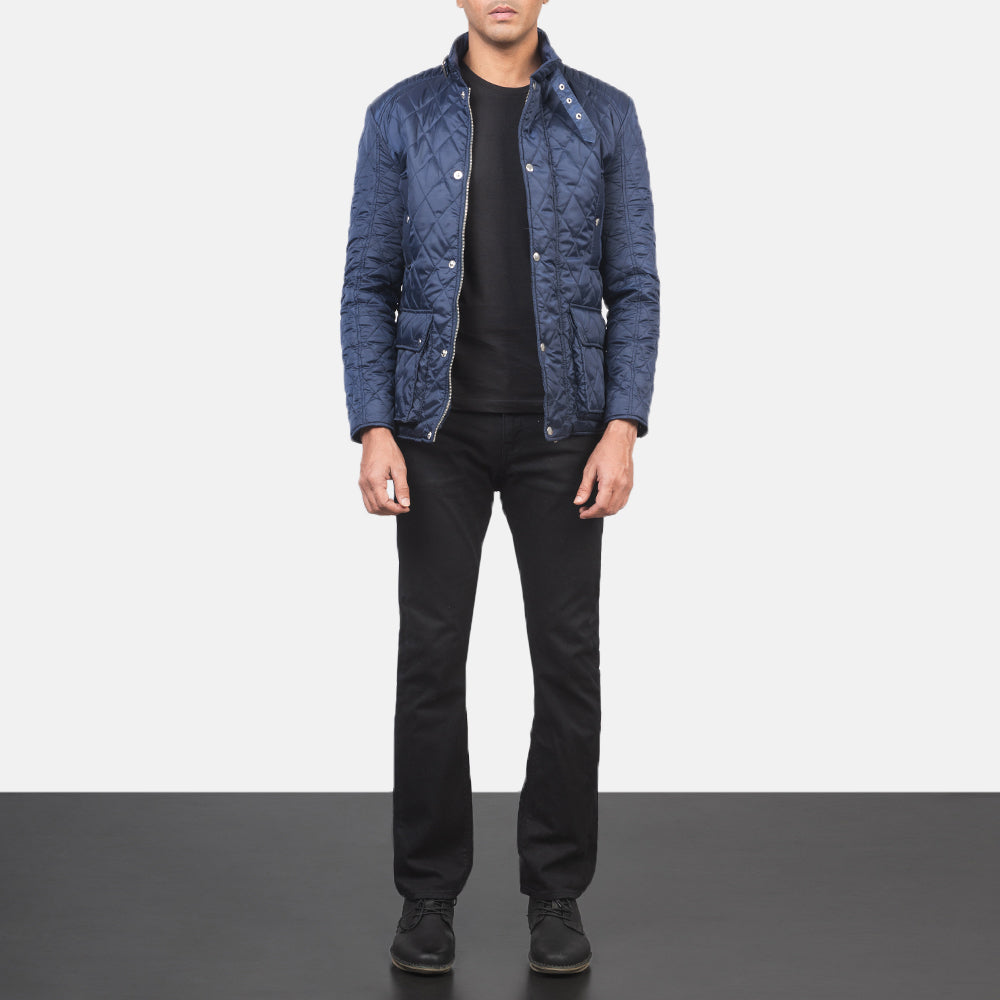 Barry Quilted Blue Windbreaker Jacket - image 4