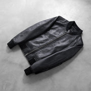 Bliss Black Leather Bomber Jacket - image 7