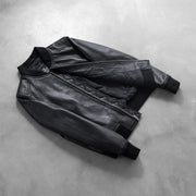 Bliss Black Leather Bomber Jacket - image 8