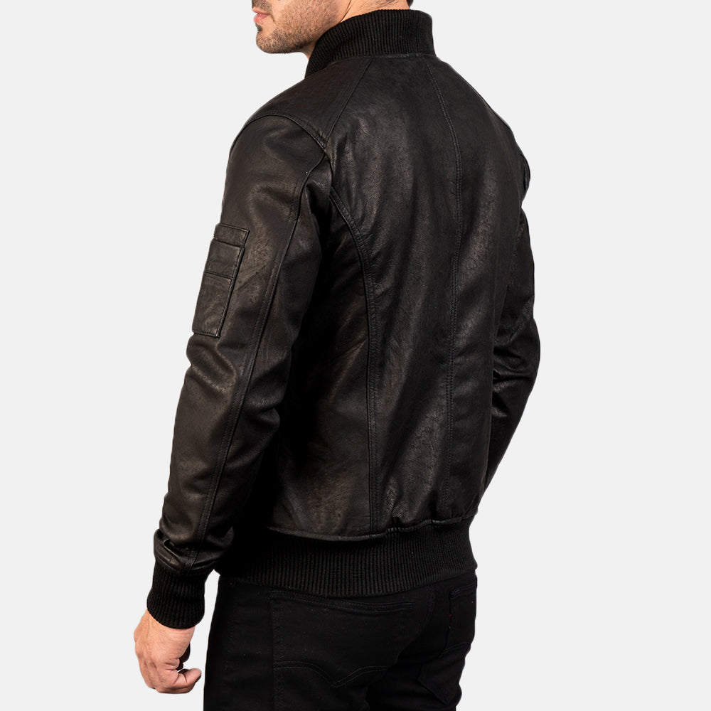 Bomia MA-1 Leather Bomber Jacket – alternate product view 4