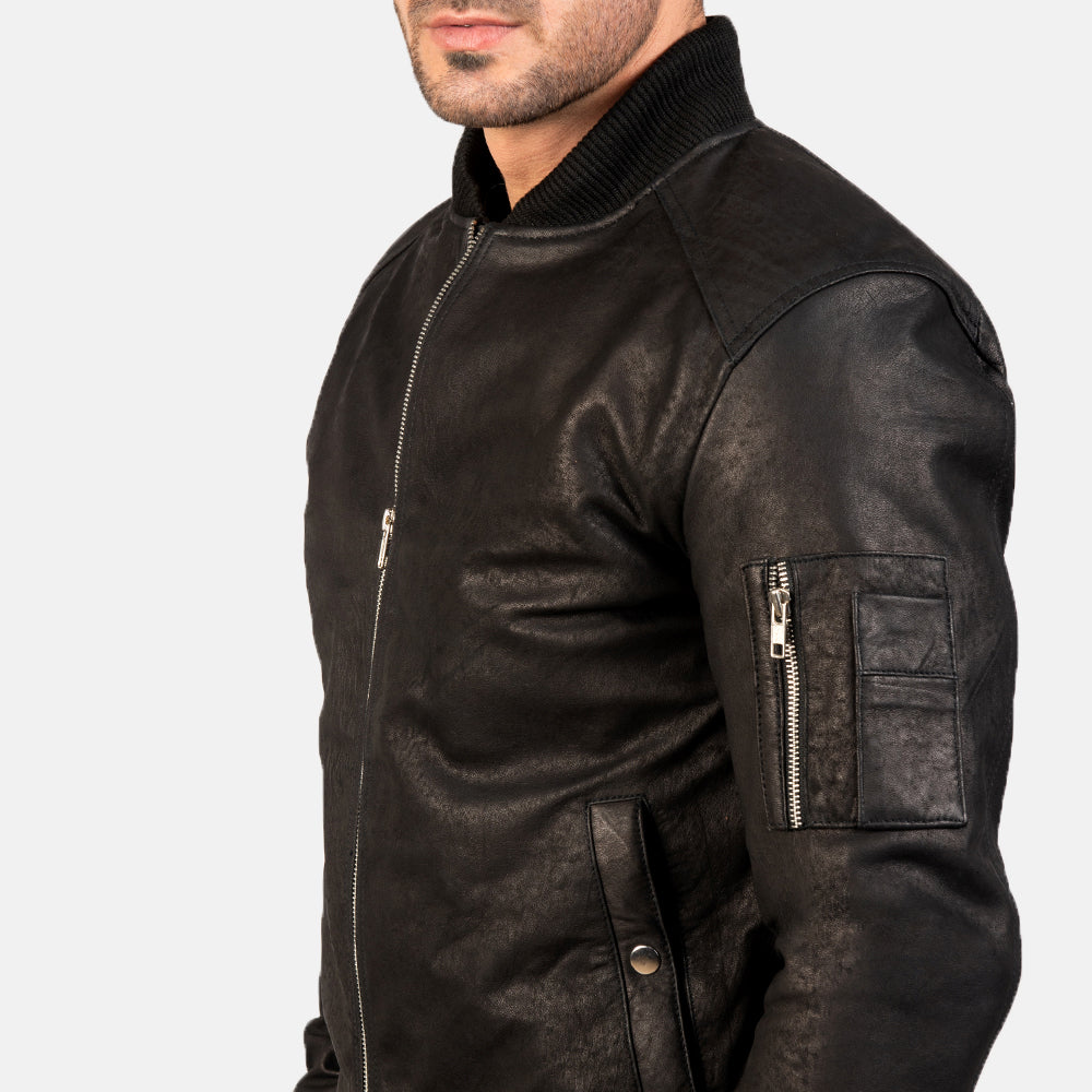 Bomia MA-1 Leather Bomber Jacket – alternate product view 5