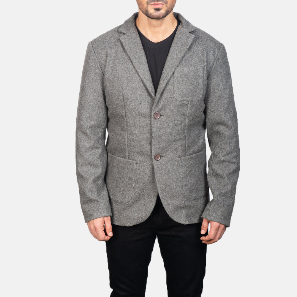 Borges Grey Wool Blazer - image 4