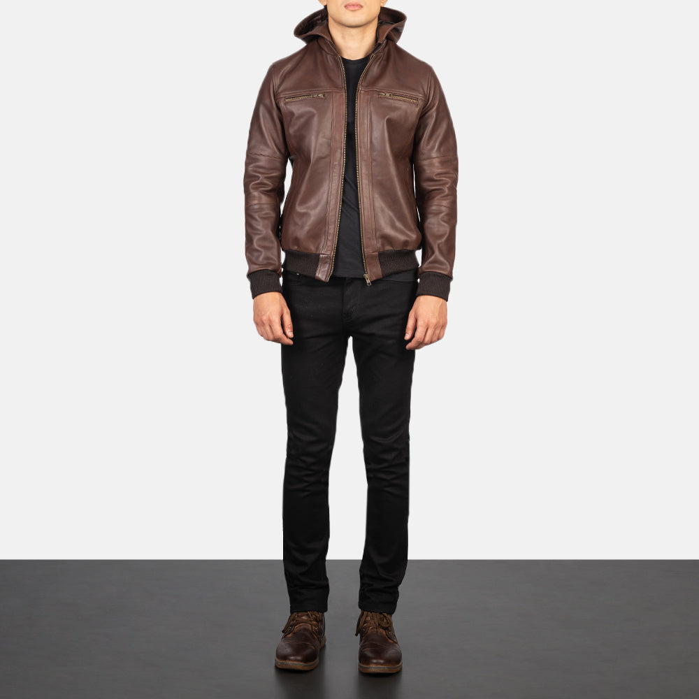Bouncer Biz Leather Bomber Jacket – alternate product view 3