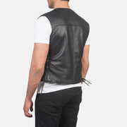 Brandon Black Leather Vest - image 5