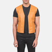 Brandon Tan Brown Leather Vest - image 1