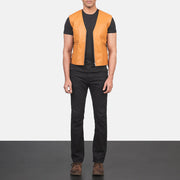 Brandon Tan Brown Leather Vest - image 3