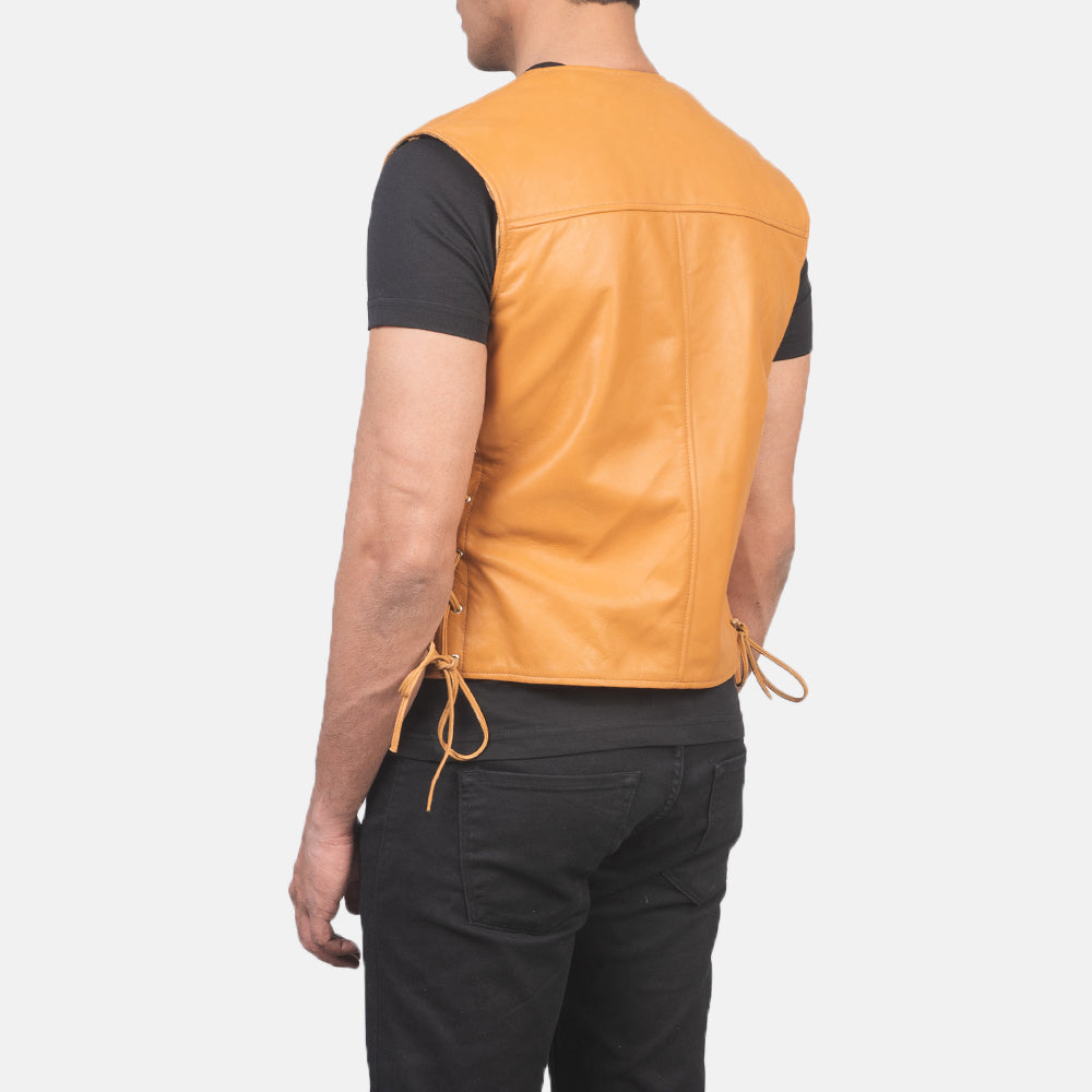 Brandon Tan Brown Leather Vest - image 5