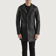 Brawnton Black Leather Coat - image 4