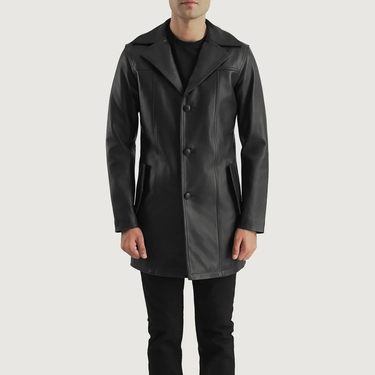 Brawnton Black Leather Coat - image 4
