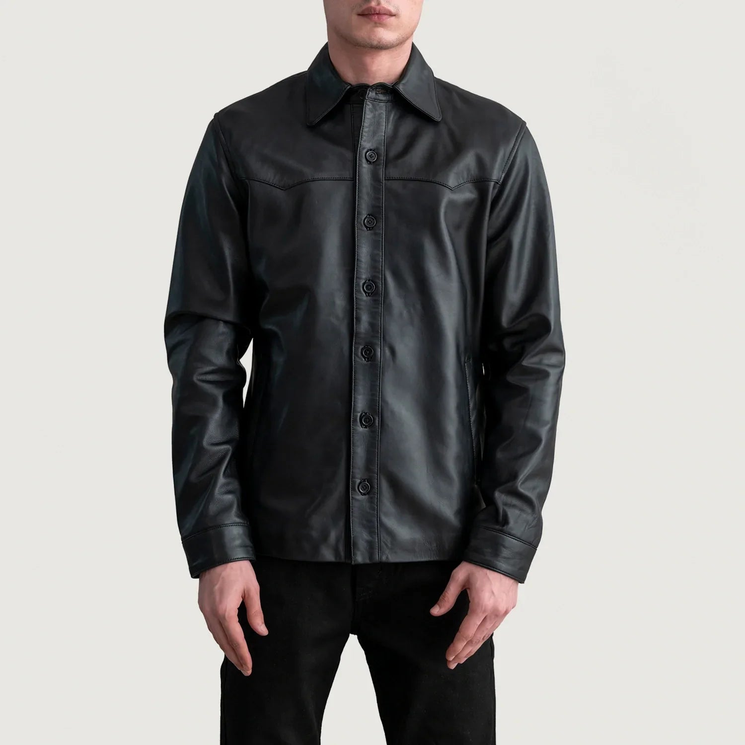 Bronco Black Leather Shirt - image 3