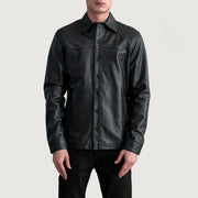 Bronco Black Leather Shirt - image 3
