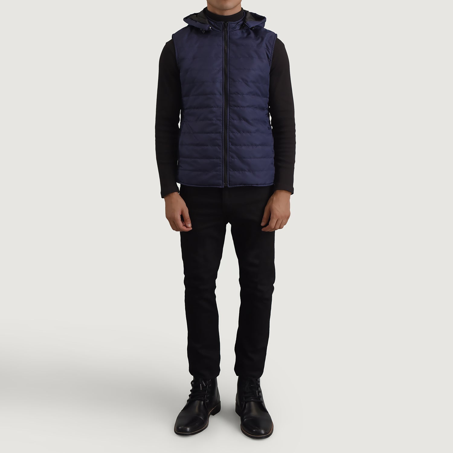 Carlo Blue Hooded Puffer Vest - image 3
