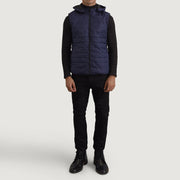 Carlo Blue Hooded Puffer Vest - image 3