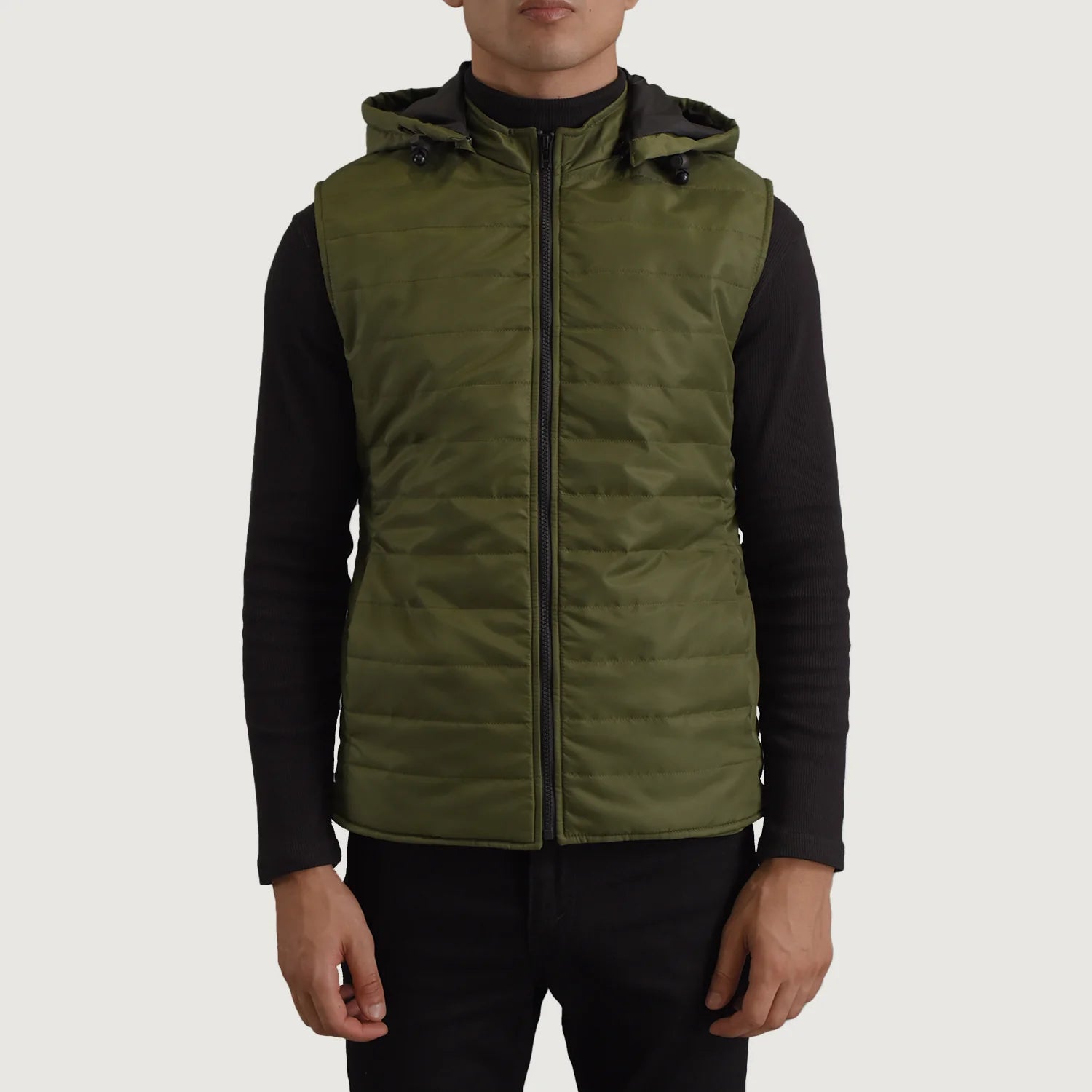 Carlo Green Hooded Puffer Vest - image 4