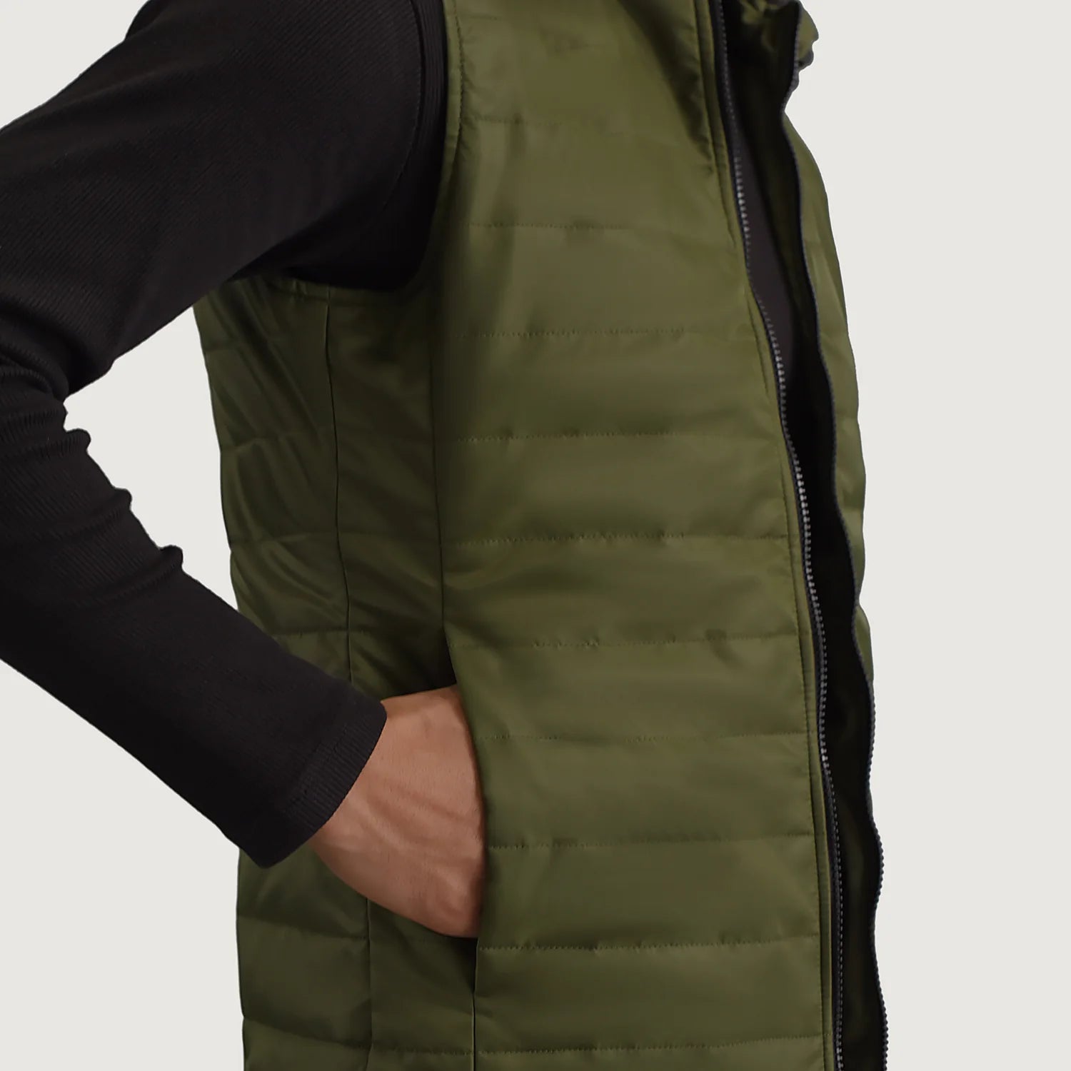 Carlo Green Hooded Puffer Vest - image 6