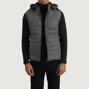 Carlo Grey Hooded Puffer Vest - image 1
