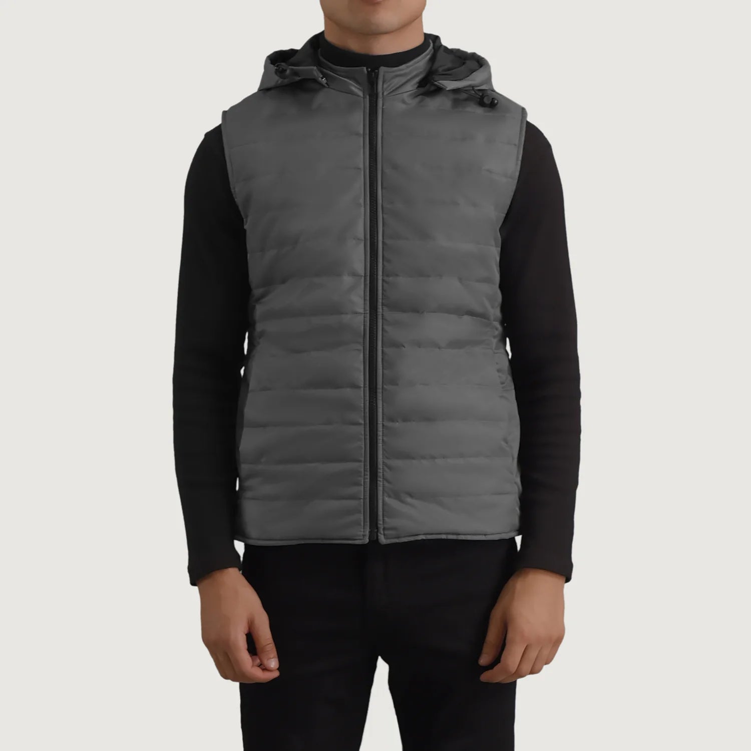Carlo Grey Hooded Puffer Vest - image 4