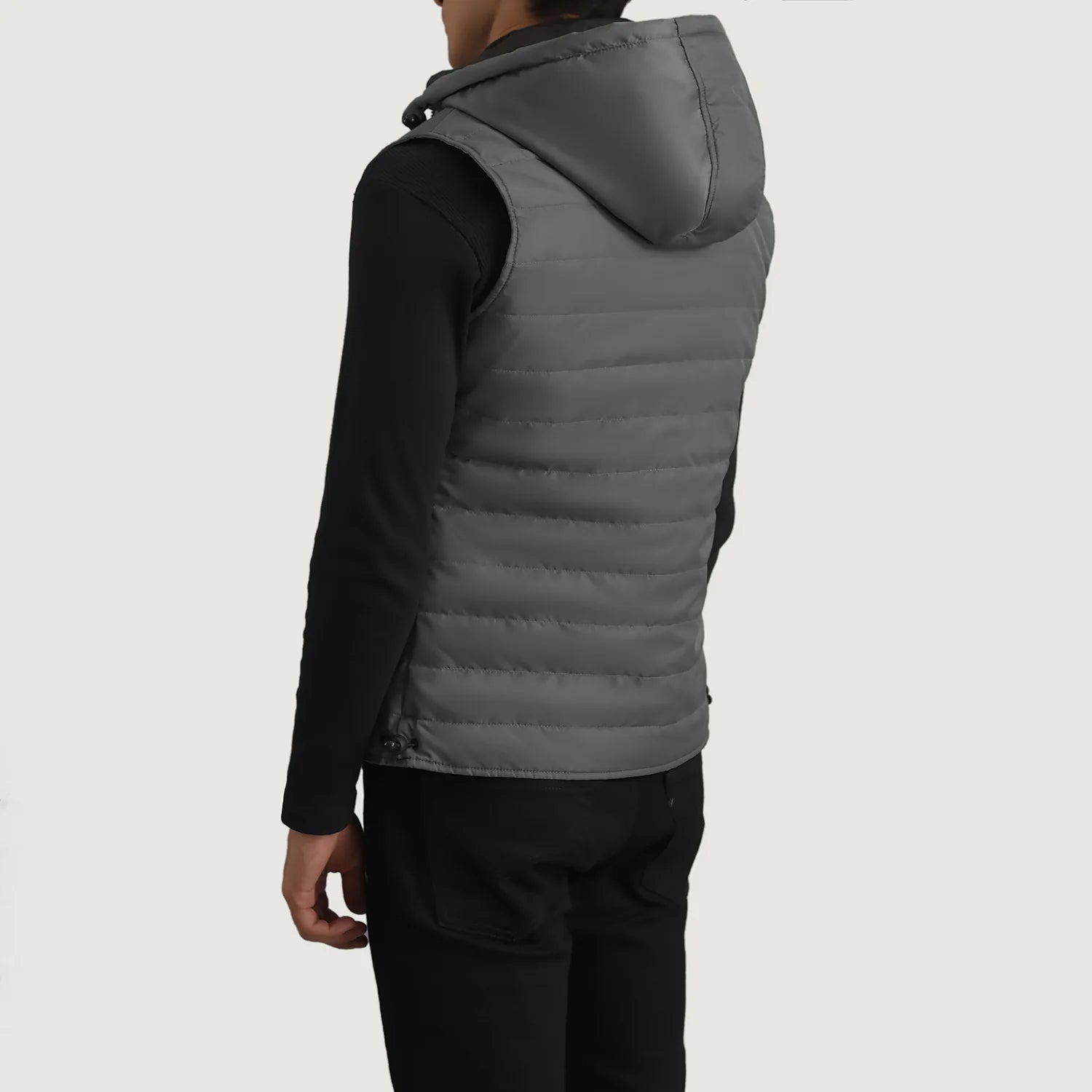 Carlo Grey Hooded Puffer Vest - image 5