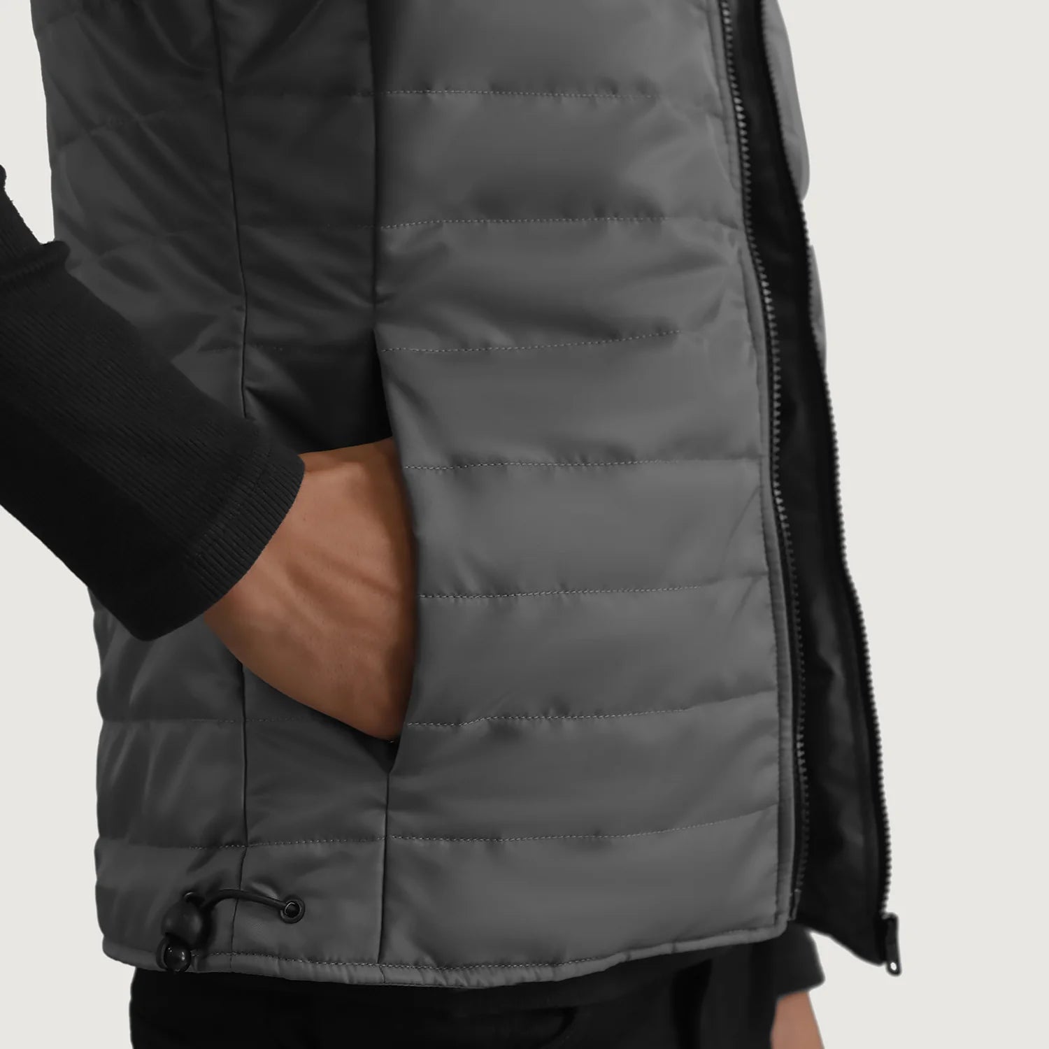 Carlo Grey Hooded Puffer Vest - image 6