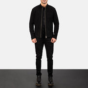 Charcoal Black Suede Biker Jacket - image 3