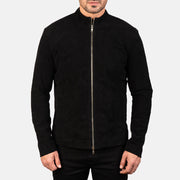 Charcoal Black Suede Biker Jacket - image 4