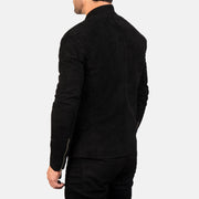 Charcoal Black Suede Biker Jacket - image 5