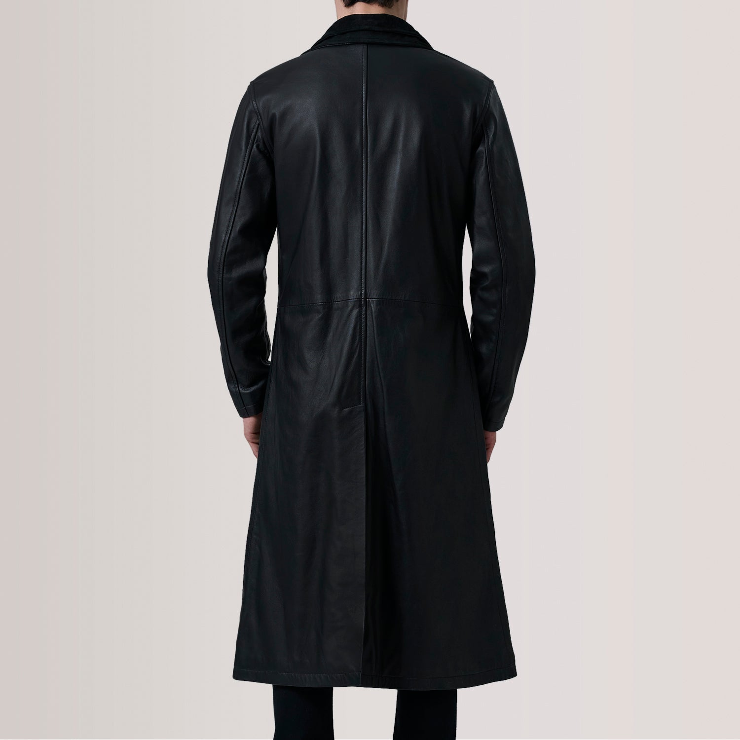Charlton Black Leather Single Breasted Coat - image 4
