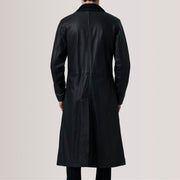 Charlton Black Leather Single Breasted Coat - image 4