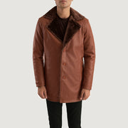 Cinnamon Brown Leather Fur Coat - image 1
