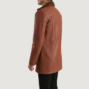 Cinnamon Brown Leather Fur Coat - image 5