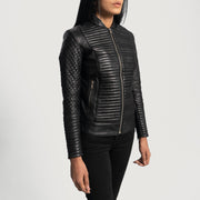 Cityscape Black Leather Biker Jacket - image 2