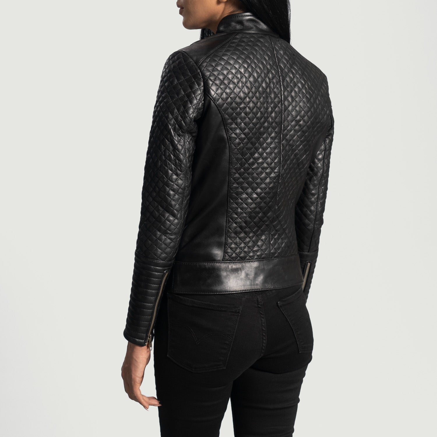 Cityscape Black Leather Biker Jacket - image 5