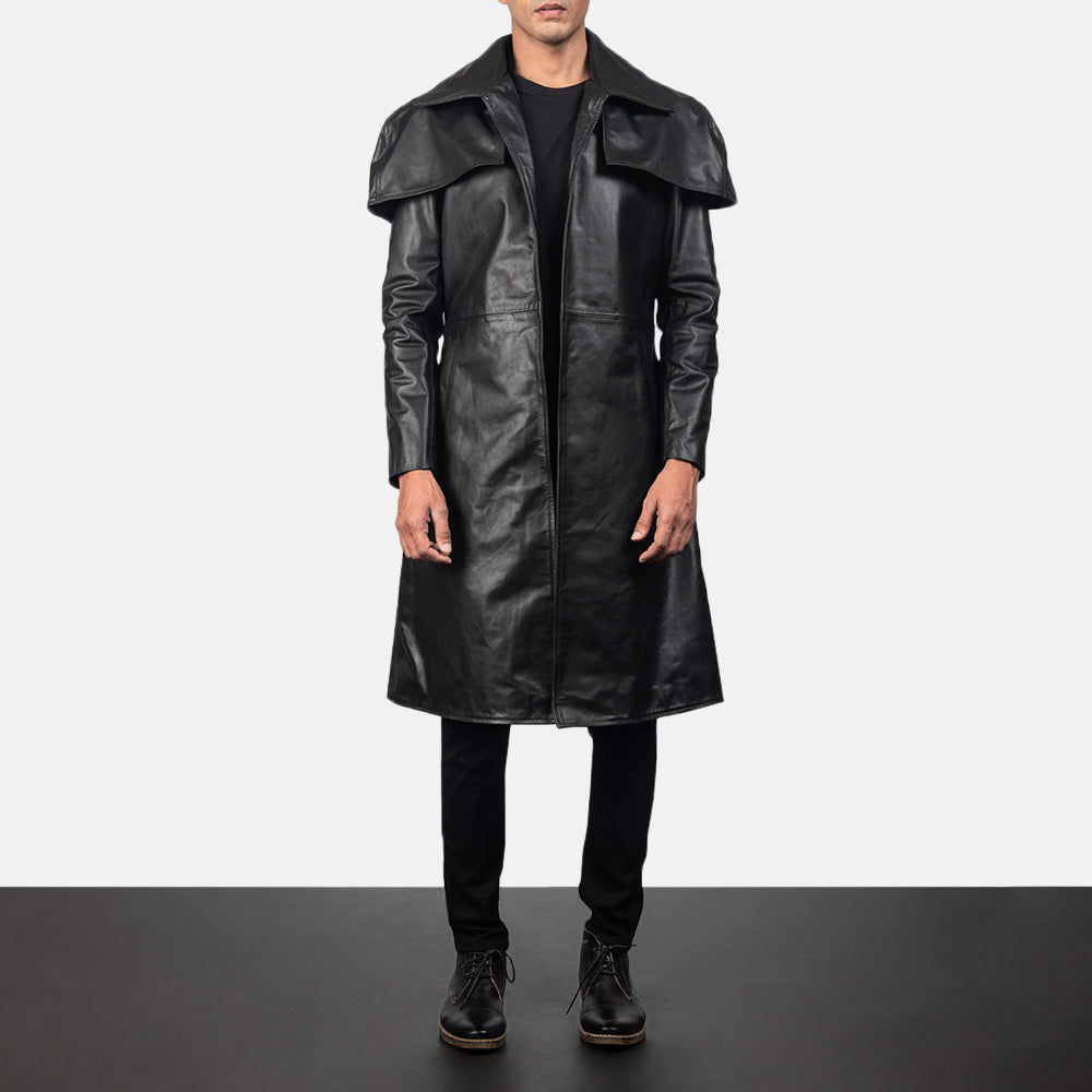 Classic Black Leather Duster - image 5